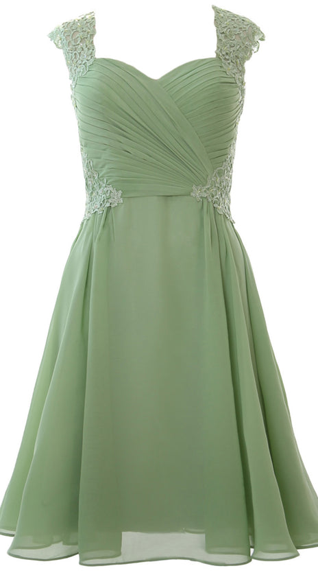 MACloth Women Cap Sleeve Cocktail Dress 2017 Short Wedding Party Formal Gown