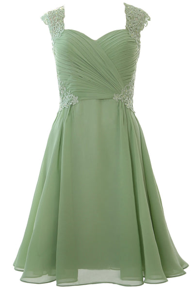 MACloth Women Cap Sleeve Cocktail Dress 2017 Short Wedding Party Formal Gown