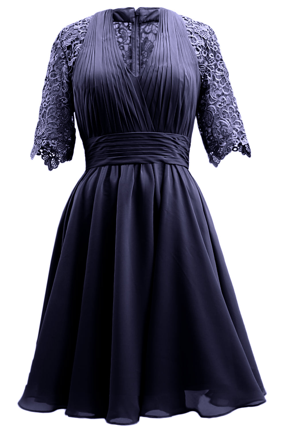 MACloth Vestidos de madre de la novia Encaje Cóctel Fiesta Invitada de boda Medias mangas