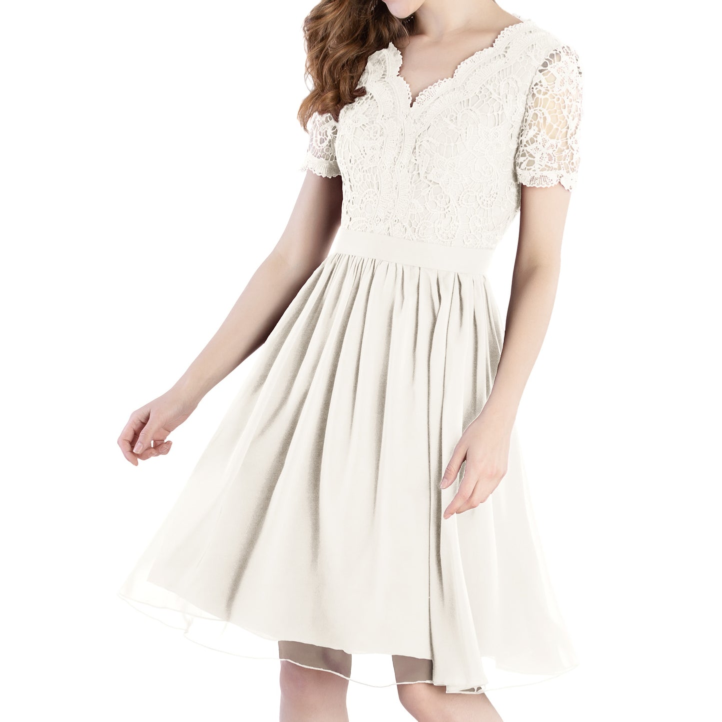 MACloth Mother of Bride Dresses Short Sleeves Wedding Guest Party Formal Gown Dusty Mauve