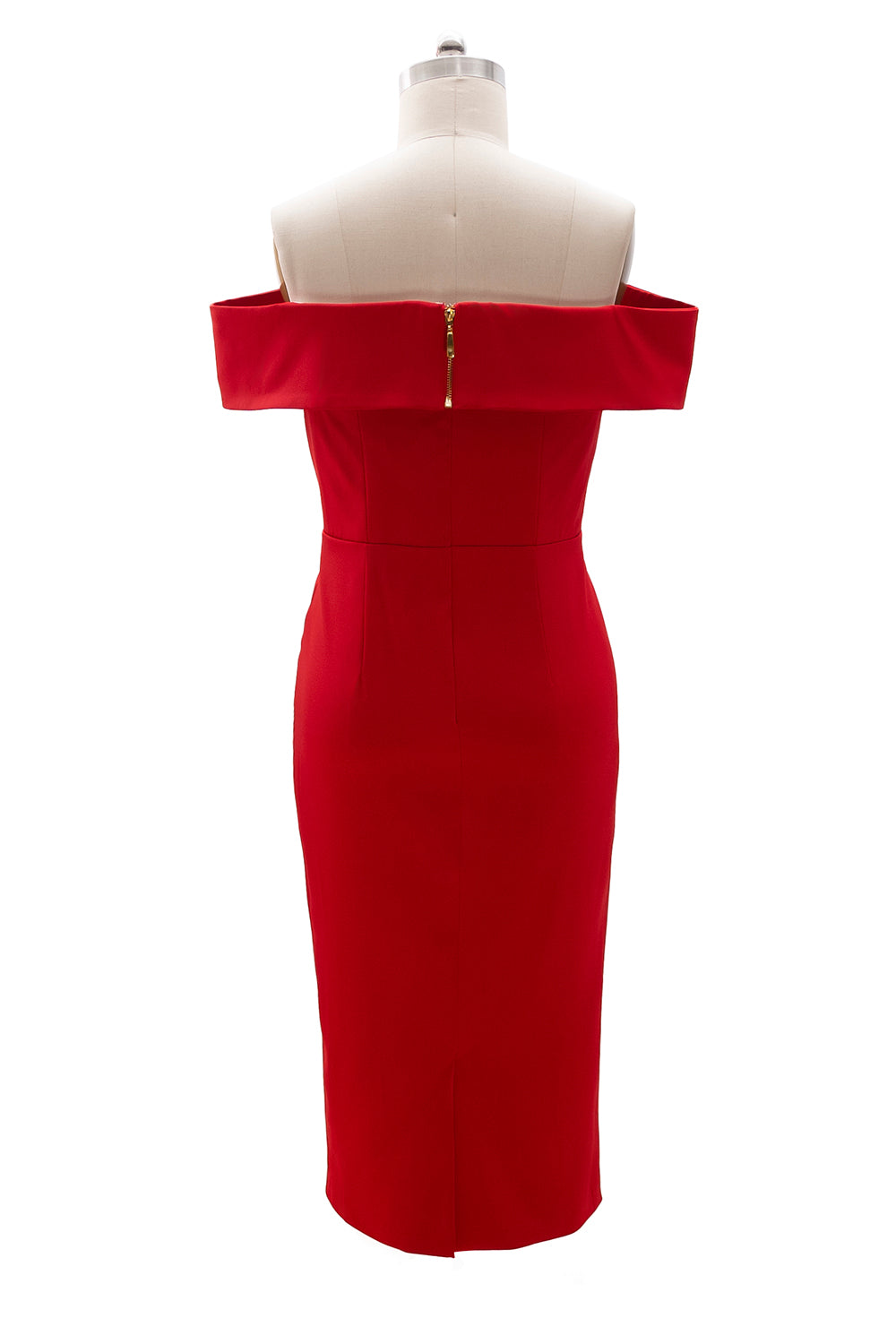 MACloth Women Sexy V Neck Off Shoulder Evening Bodycon Club Midi Cocktail Dress