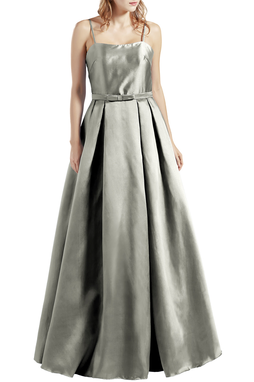 MACloth Damen Langes ärmelloses Satin-Ballkleid, Partykleid, Homecoming-Abendkleid