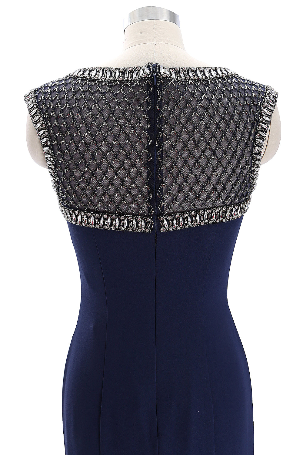 Vestido de noche formal para madre de la novia con cuentas y mangas cortas de MACloth para mujer