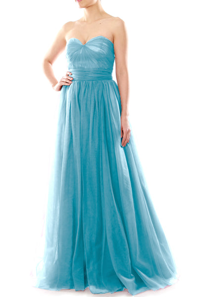 MACloth Women Flowy Sweetheart Convertible Long Wedding Party Bridesmaid Dress