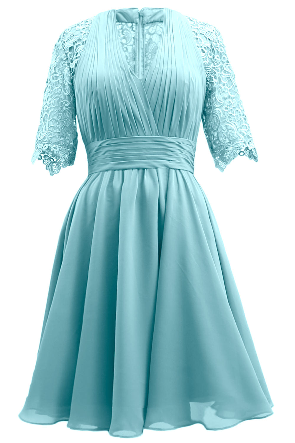 MACloth Vestidos de madre de la novia Encaje Cóctel Fiesta Invitada de boda Medias mangas