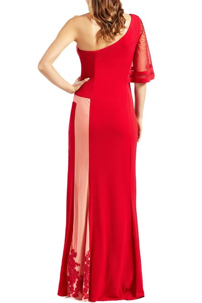 MACloth Women One Shoulder Prom Evening Gown Long Jersey Formal Party Dresses