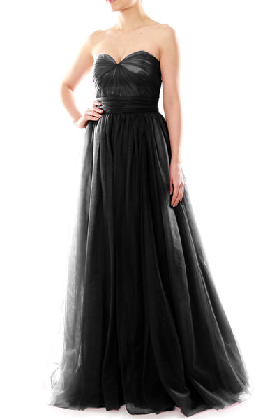 MACloth Women Flowy Sweetheart Convertible Long Wedding Party Bridesmaid Dress