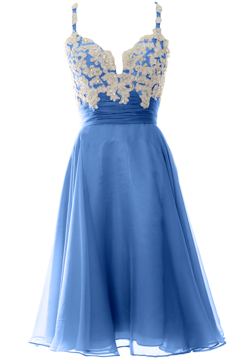 MACloth Women Prom Homecoming Dresses Straps Wedding Guest Cocktail Formal Gown