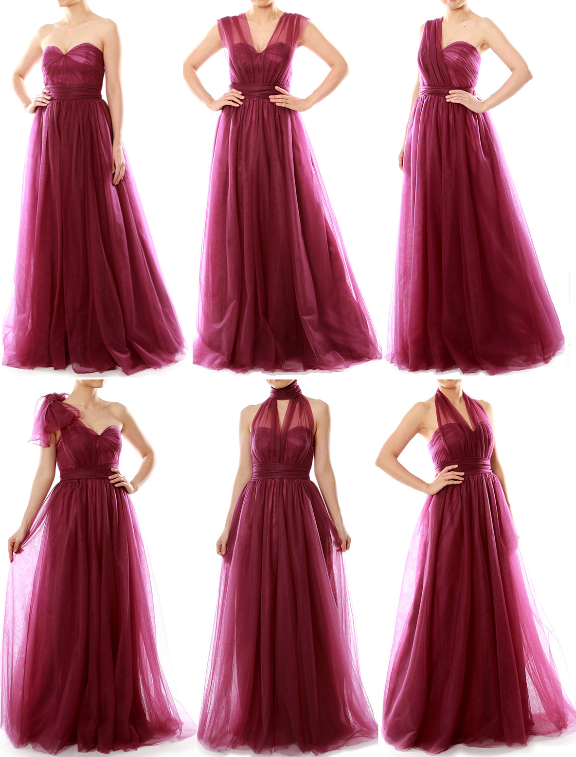 MACloth Damen-Kleid, fließend, wandelbar, lang, für Hochzeit, Party, Brautjungfern