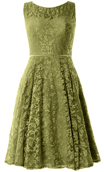MACloth Women Lace Cocktail Dresses Vintage Short Wedding Party Guest Mother