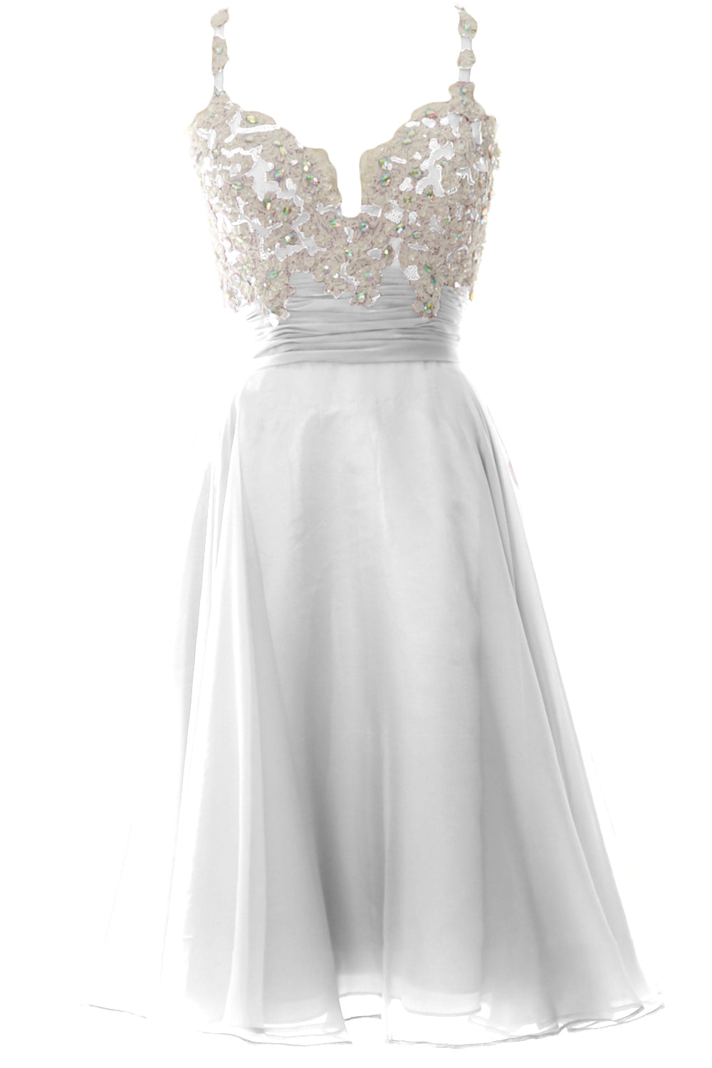 MACloth Women Prom Homecoming Dresses Straps Wedding Guest Cocktail Formal Gown