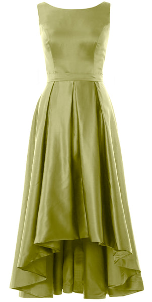 MACloth Hi-Lo Bridesmaid Dresses Sleeveless Cocktail Wedding Party Formal Gown