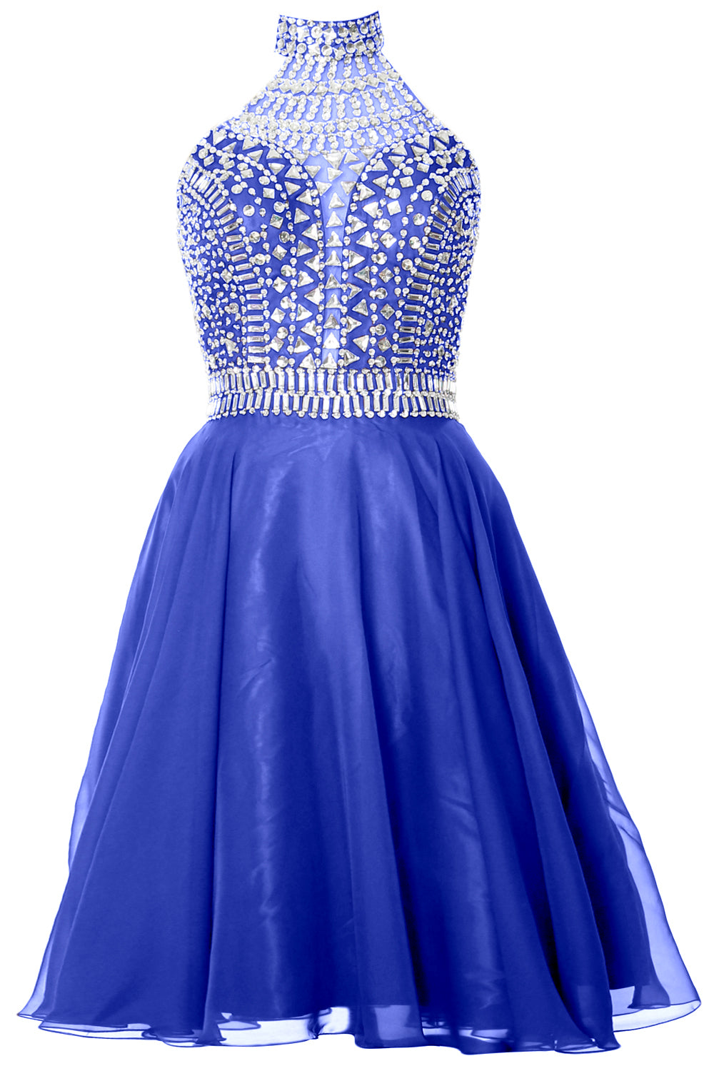 Vestido de fiesta de graduación con cuello alto y cuello halter de MACloth