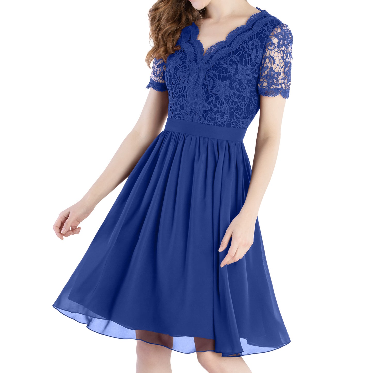 MACloth Mother of Bride Dresses Short Sleeves Wedding Guest Party Formal Gown Dusty Mauve