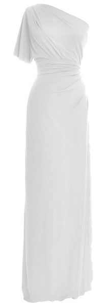MACloth Elegant One Shoulder Simple Prom Gown Jersey Wedding Party Formal Dress