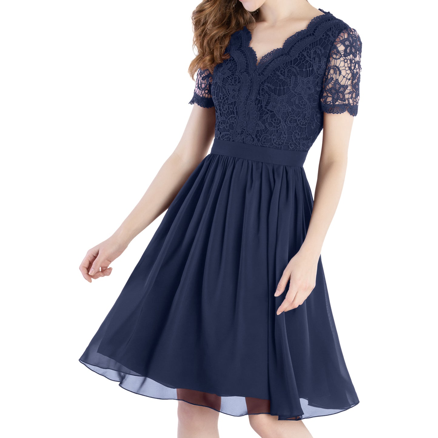 MACloth Mother of Bride Dresses Short Sleeves Wedding Guest Party Formal Gown Dusty Mauve