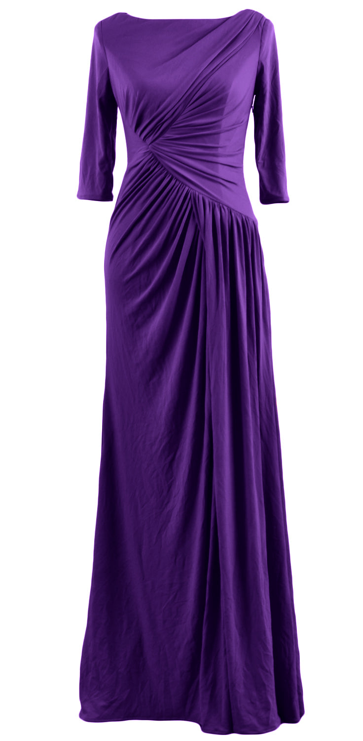 MACloth Damen Kleider für die Mutter der Braut, Halbarm, lang, Abendkleid, Partykleid