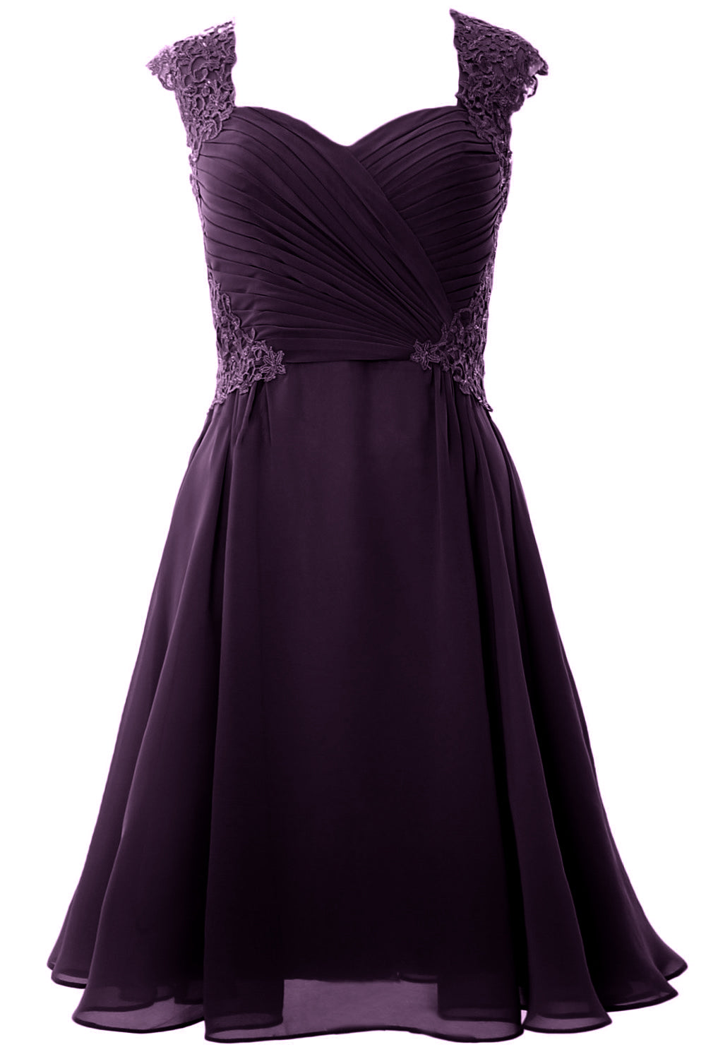 Vestido de cóctel de manga corta para mujer de MACloth 2017, vestido formal para fiesta de bodas corto