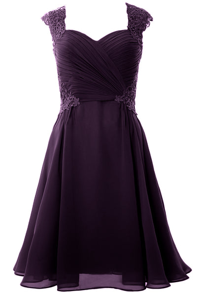 MACloth Women Cap Sleeve Cocktail Dress 2017 Short Wedding Party Formal Gown