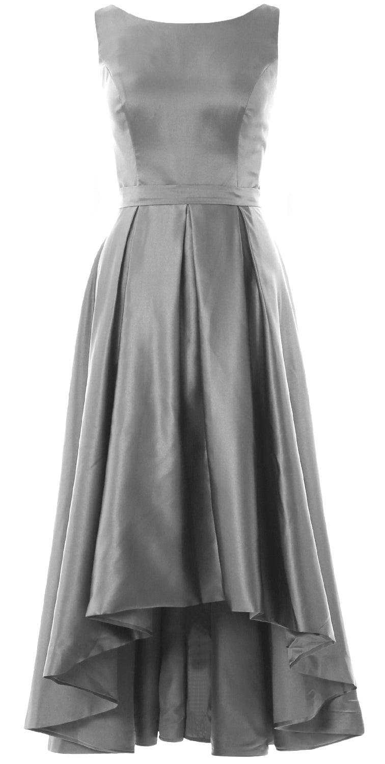 MACloth Hi-Lo Brautjungfernkleider Ärmellos Cocktail Hochzeit Party Abendkleid