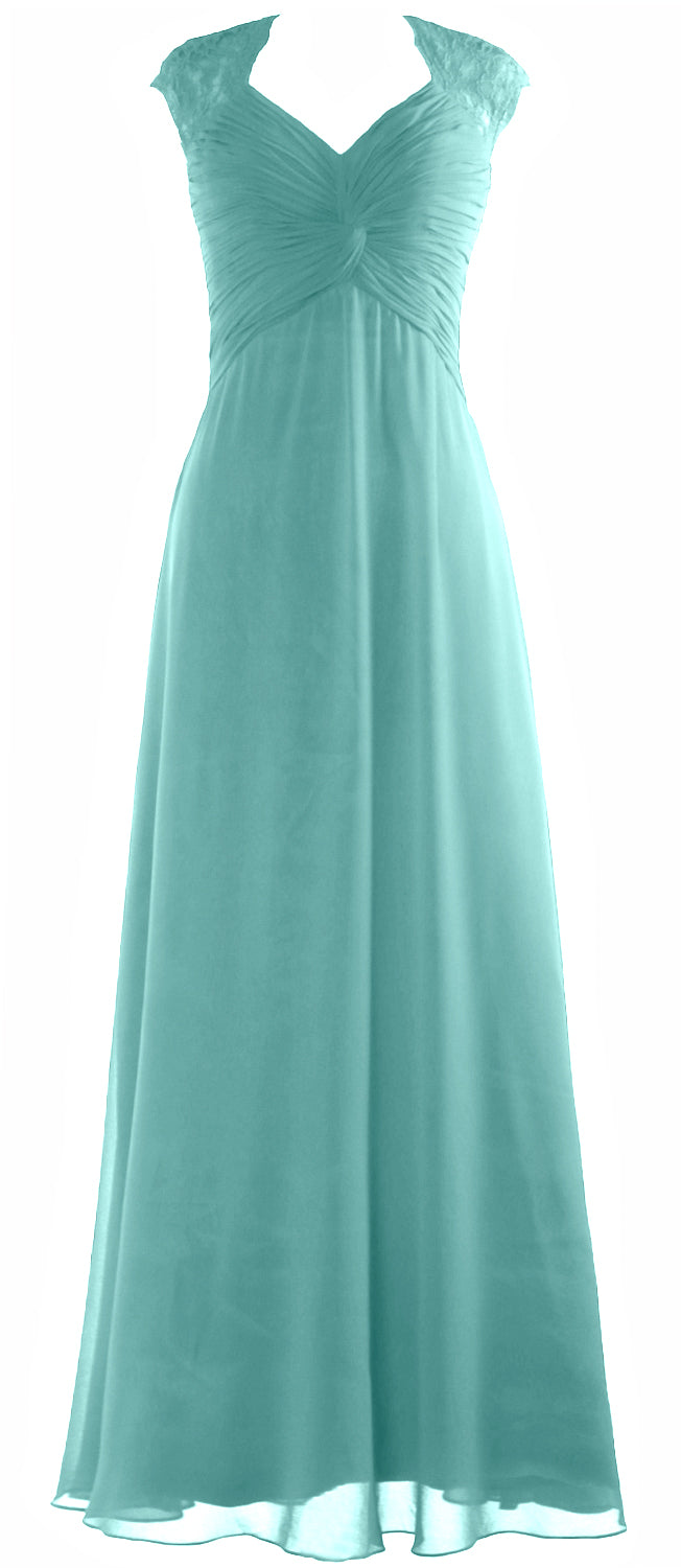 chiffon prom dresses with cap sleeves GLS Prom Long Dress Cap Sleeve Chiffon Evening Gown - Peach - Size L