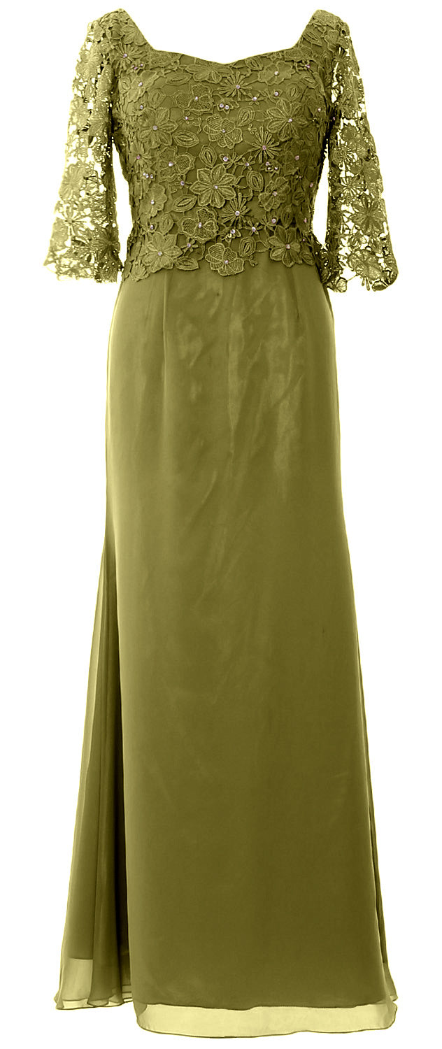 MACloth Damen Kleider für die Brautmutter, Halbarm, Spitze, formelles Abendkleid