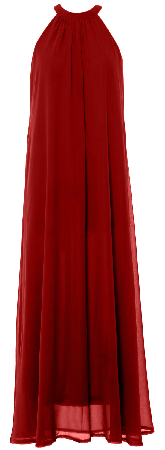 MACloth Damen Neckholder Chiffon Lange Hochzeit Party Brautjungfernkleider Mutter