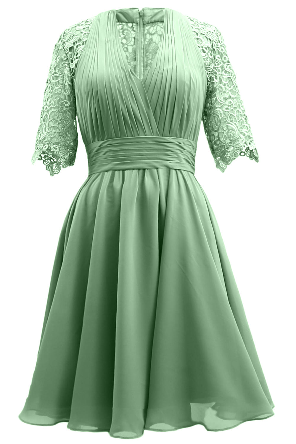 MACloth Vestidos de madre de la novia Encaje Cóctel Fiesta Invitada de boda Medias mangas