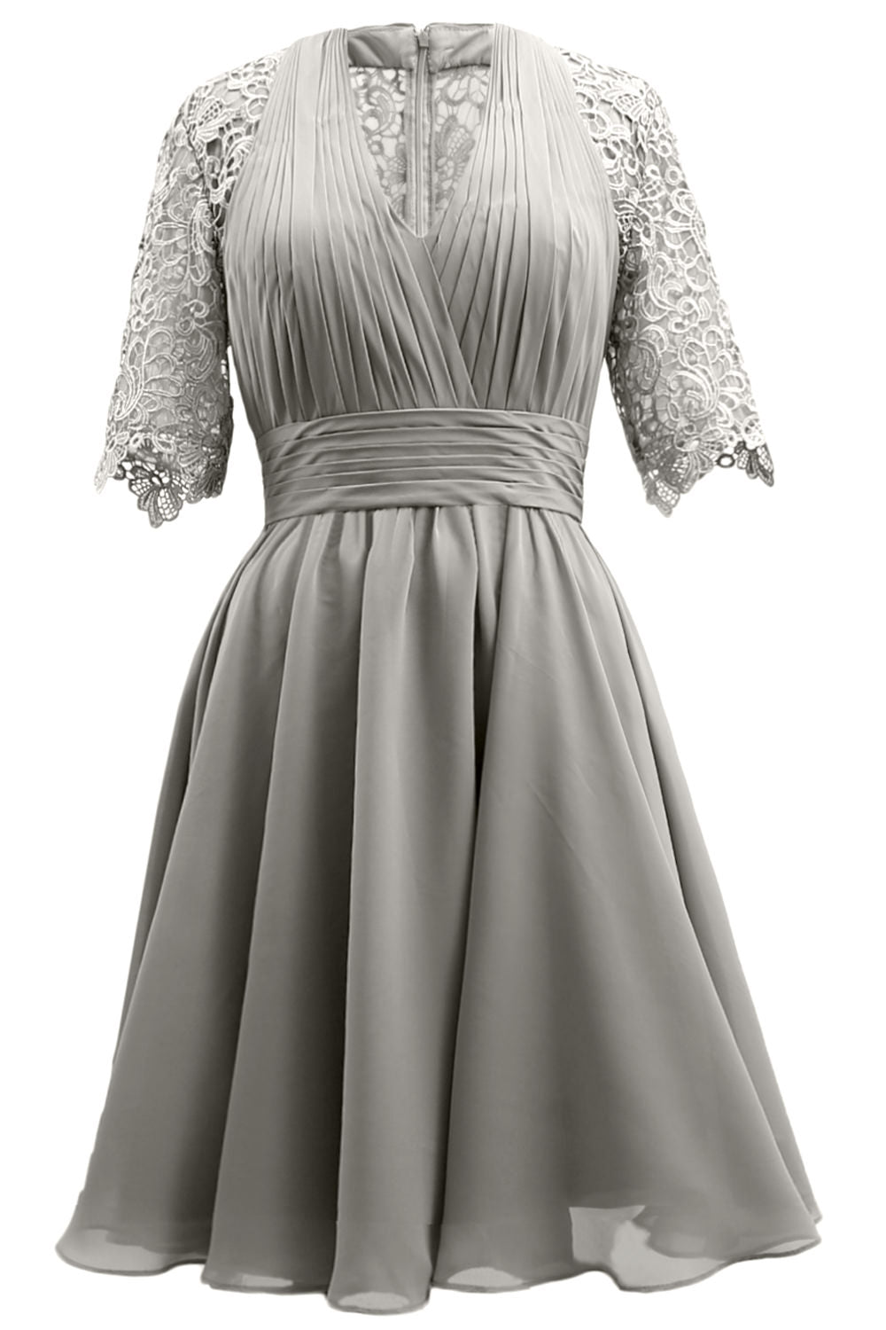 MACloth Vestidos de madre de la novia Encaje Cóctel Fiesta Invitada de boda Medias mangas