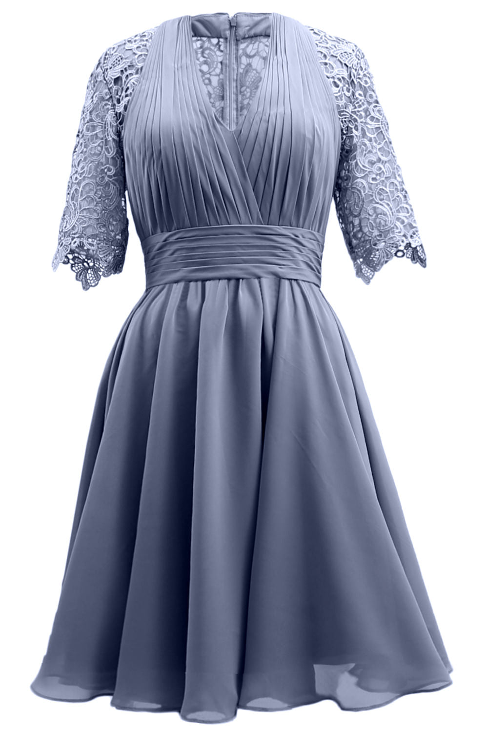 MACloth Vestidos de madre de la novia Encaje Cóctel Fiesta Invitada de boda Medias mangas