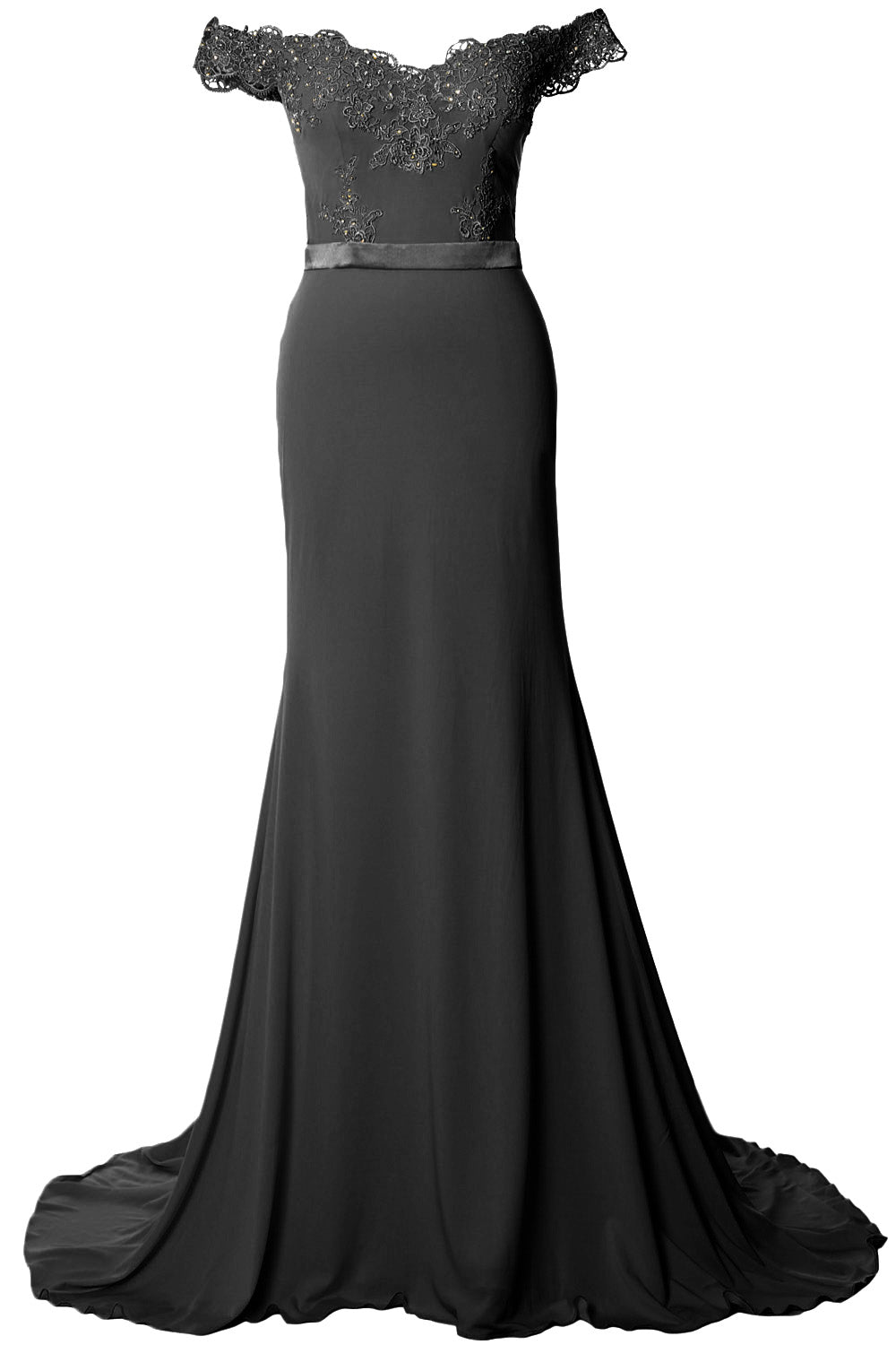 MACloth Women Prom Dresses Mermaid Off the Shoulder Lace Formal Evening Gown