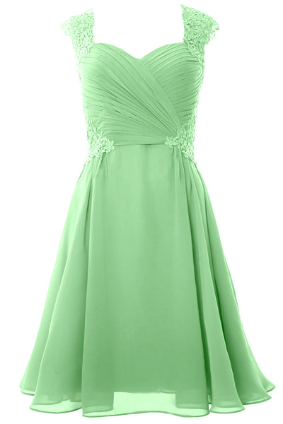 MACloth Women Cap Sleeve Cocktail Dress 2017 Short Wedding Party Formal Gown