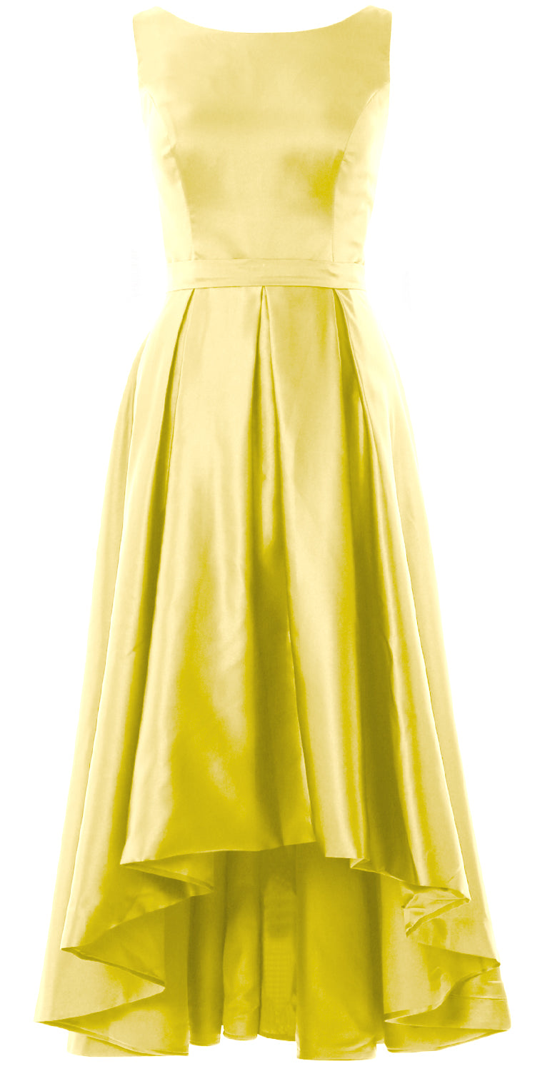 MACloth Hi-Lo Brautjungfernkleider Ärmellos Cocktail Hochzeit Party Abendkleid