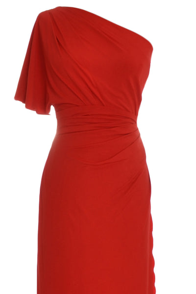 MACloth Elegant One Shoulder Simple Prom Gown Jersey Wedding Party Formal Dress