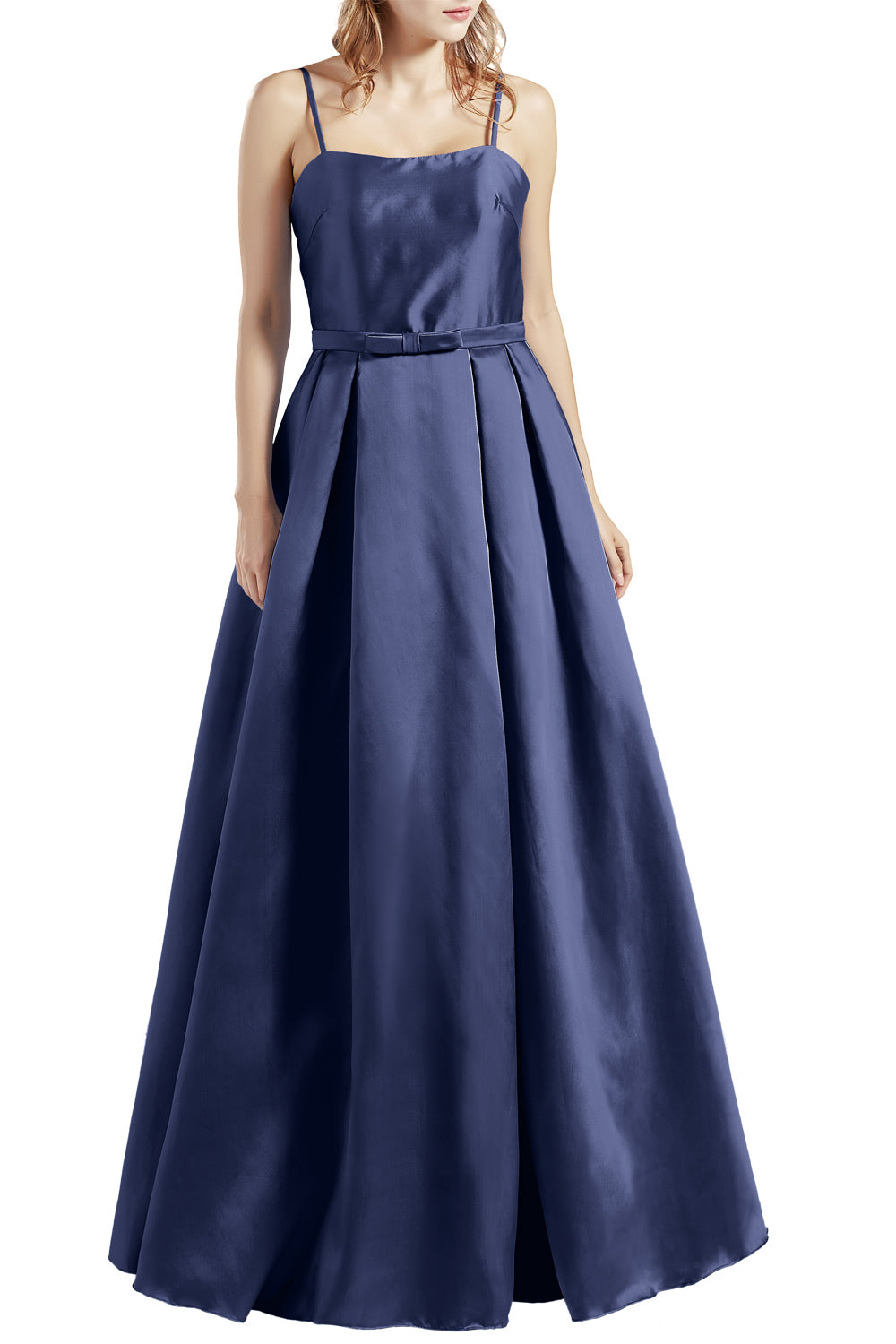 MACloth Damen Langes ärmelloses Satin-Ballkleid, Partykleid, Homecoming-Abendkleid