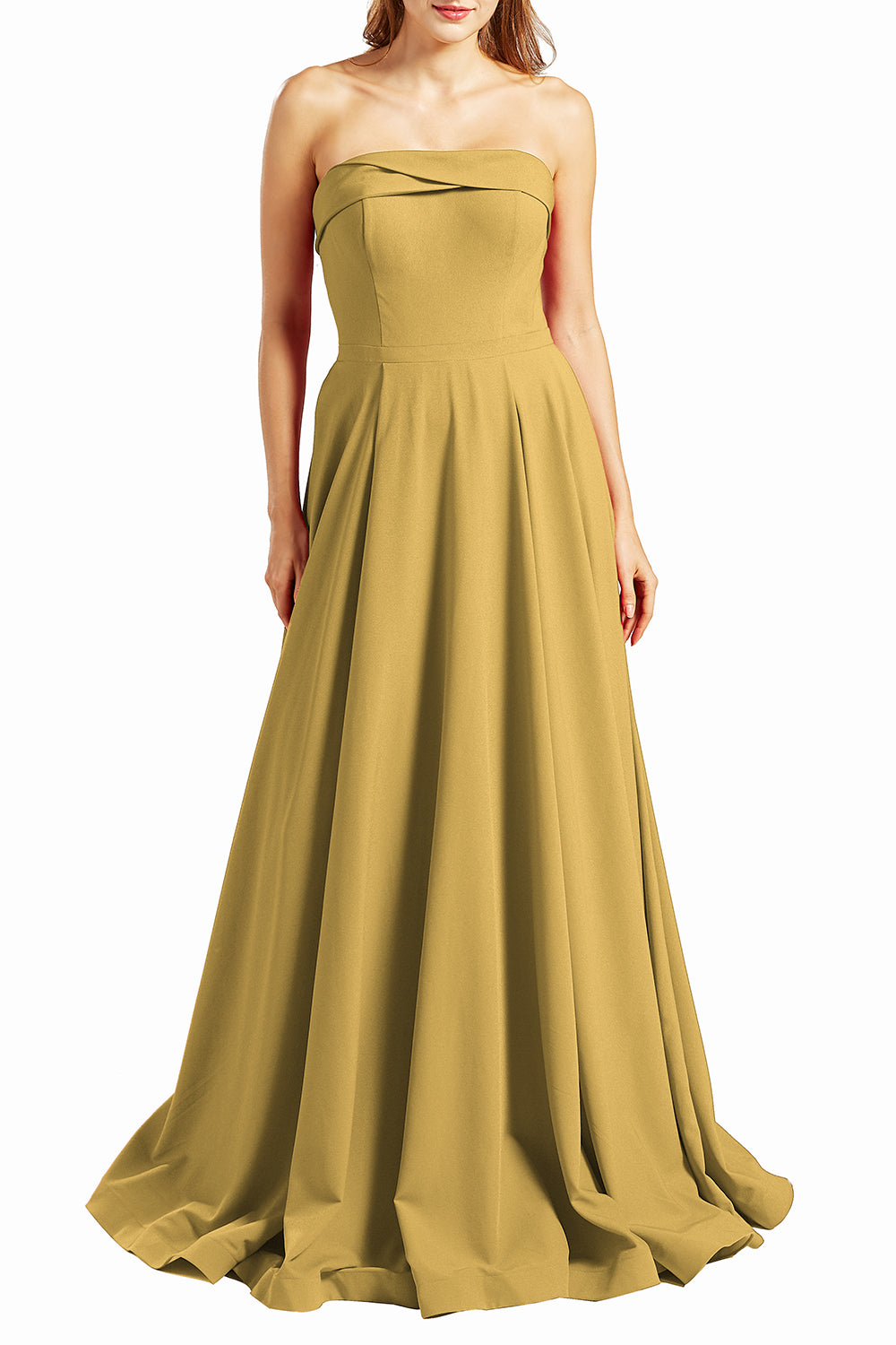 MACloth Vestidos de fiesta para mujer sin tirantes, largos, formales, de noche, estilo militar