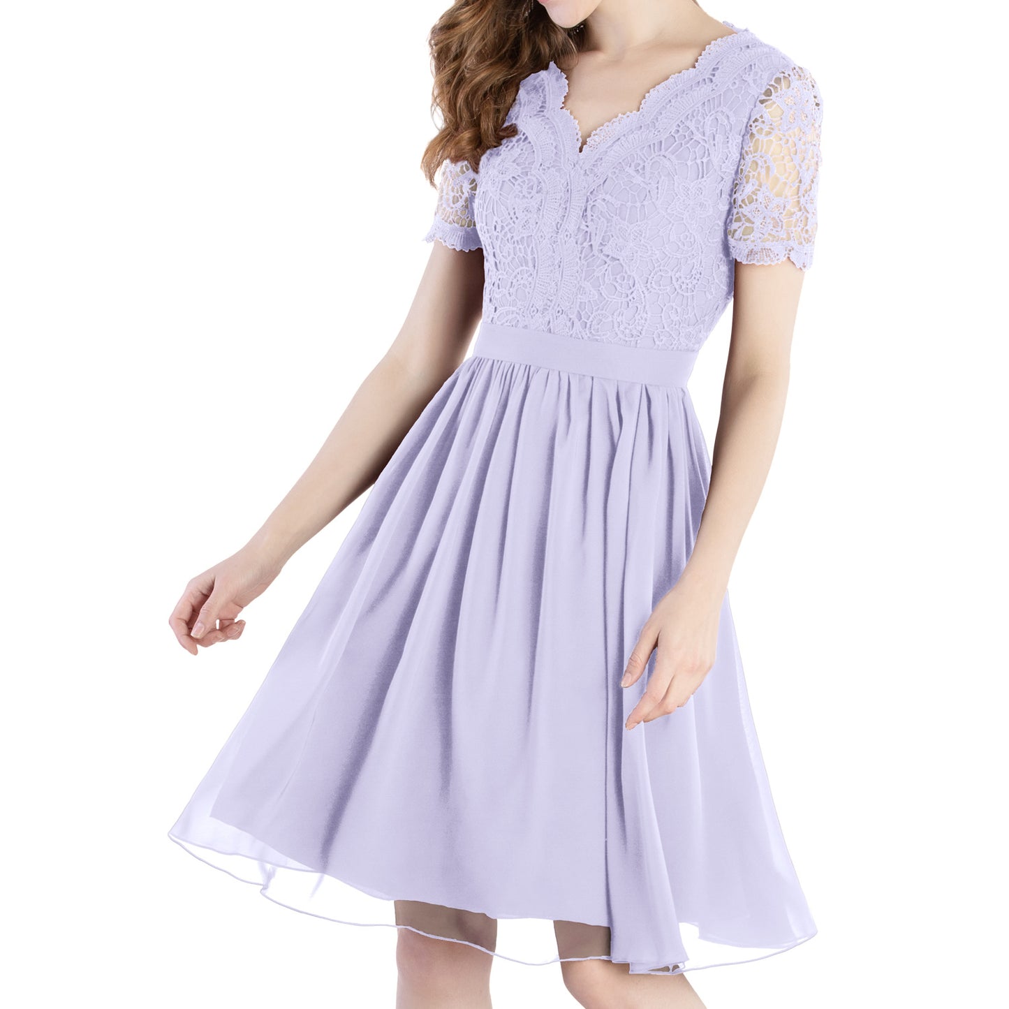 MACloth Mother of Bride Dresses Short Sleeves Wedding Guest Party Formal Gown Dusty Mauve