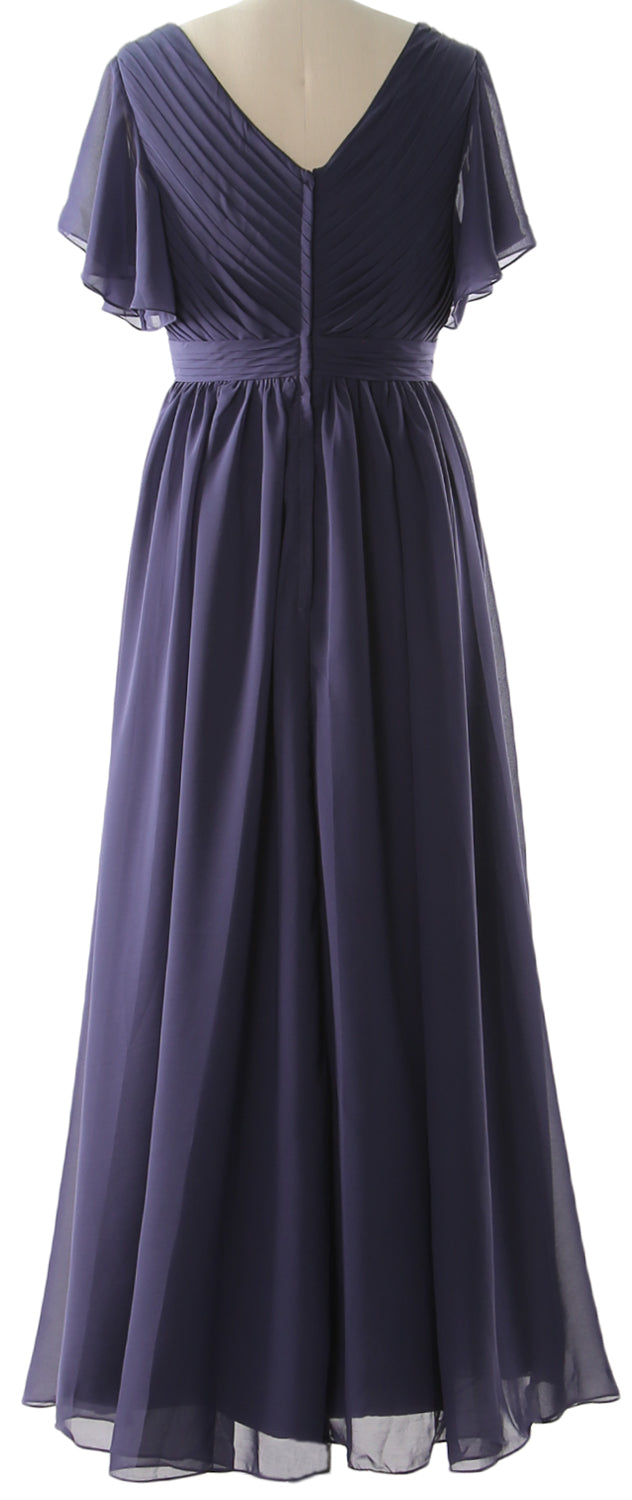 Vestidos de novia de MACloth con escote en V y mangas largas, vestido formal de boda