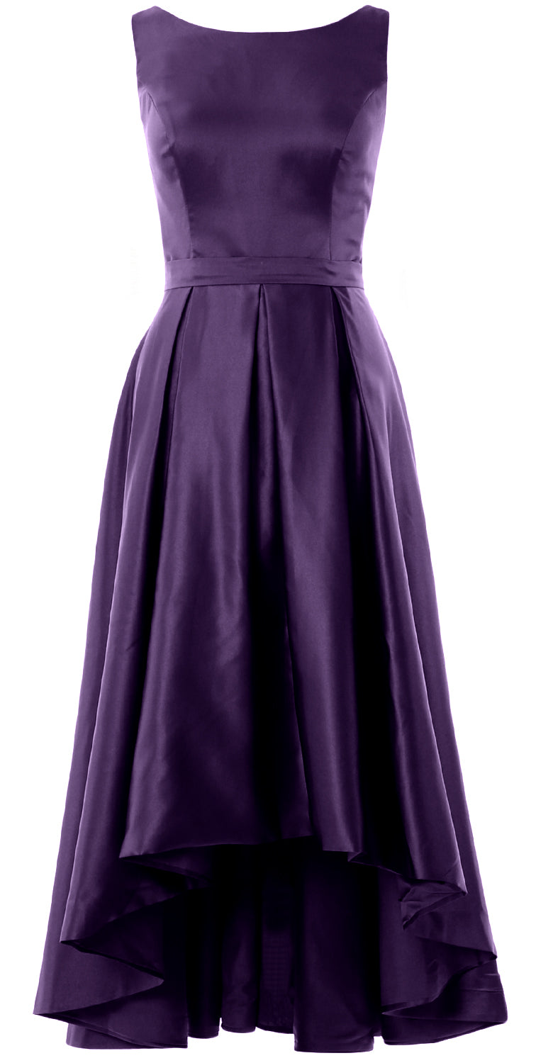 MACloth Hi-Lo Brautjungfernkleider Ärmellos Cocktail Hochzeit Party Abendkleid