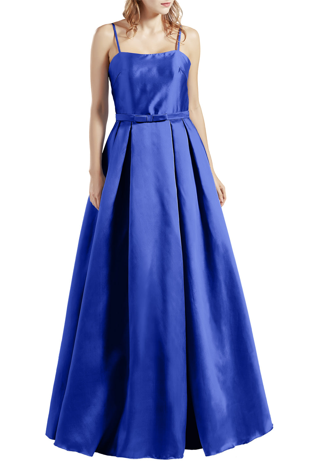 MACloth Damen Langes ärmelloses Satin-Ballkleid, Partykleid, Homecoming-Abendkleid