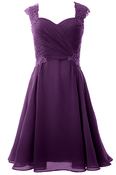 MACloth Women Cap Sleeve Cocktail Dress 2017 Short Wedding Party Formal Gown