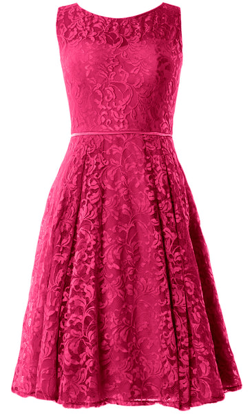MACloth Women Lace Cocktail Dresses Vintage Short Wedding Party Guest Mother
