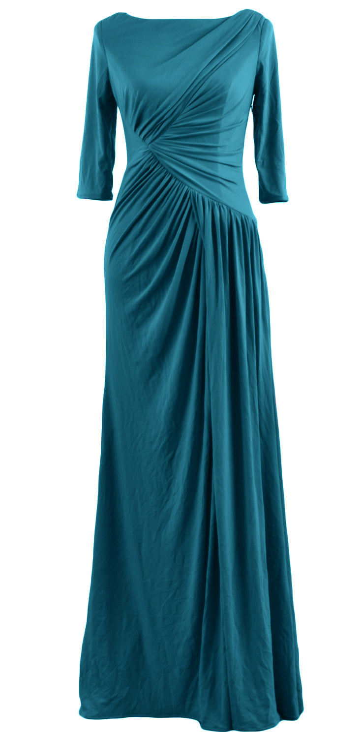 MACloth Damen Kleider für die Mutter der Braut, Halbarm, lang, Abendkleid, Partykleid
