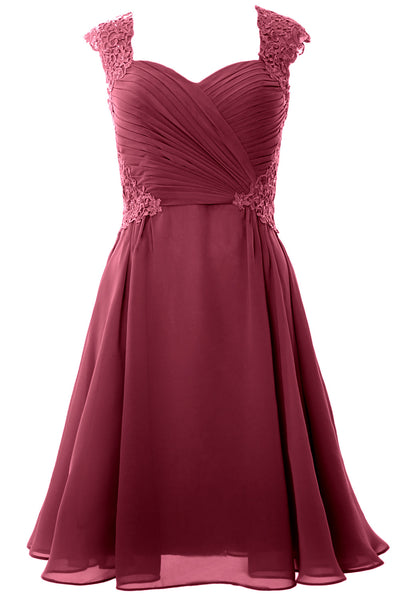 MACloth Women Cap Sleeve Cocktail Dress 2017 Short Wedding Party Formal Gown