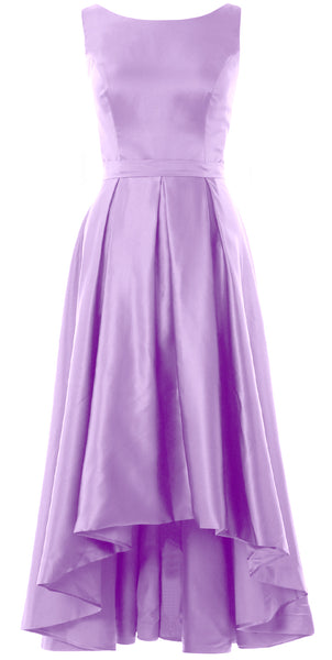 MACloth Hi-Lo Bridesmaid Dresses Sleeveless Cocktail Wedding Party Formal Gown