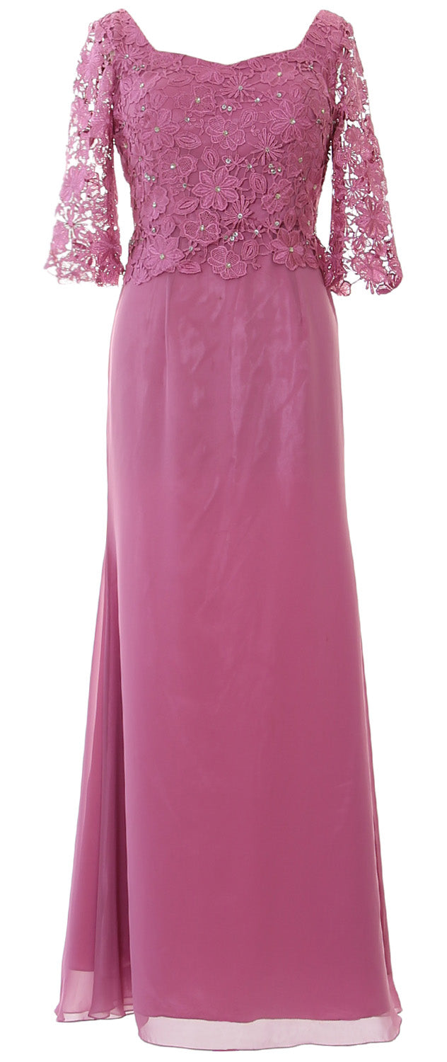 MACloth Damen Kleider für die Brautmutter, Halbarm, Spitze, formelles Abendkleid