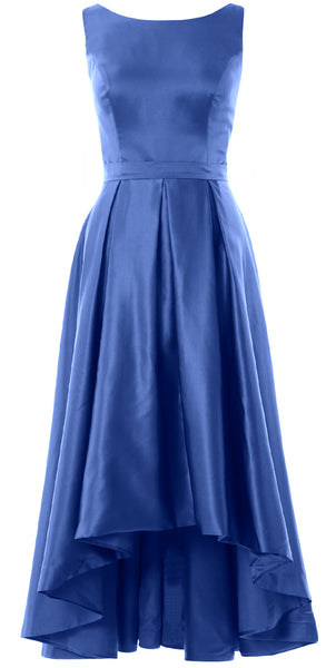 MACloth Hi-Lo Bridesmaid Dresses Sleeveless Cocktail Wedding Party Formal Gown