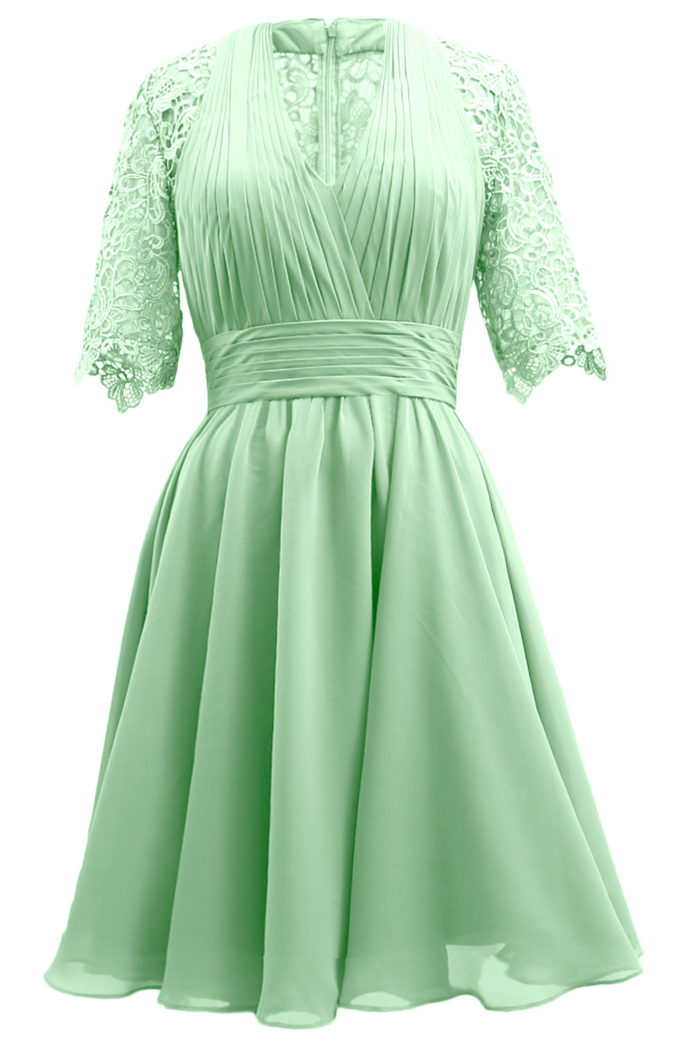 MACloth Vestidos de madre de la novia Encaje Cóctel Fiesta Invitada de boda Medias mangas