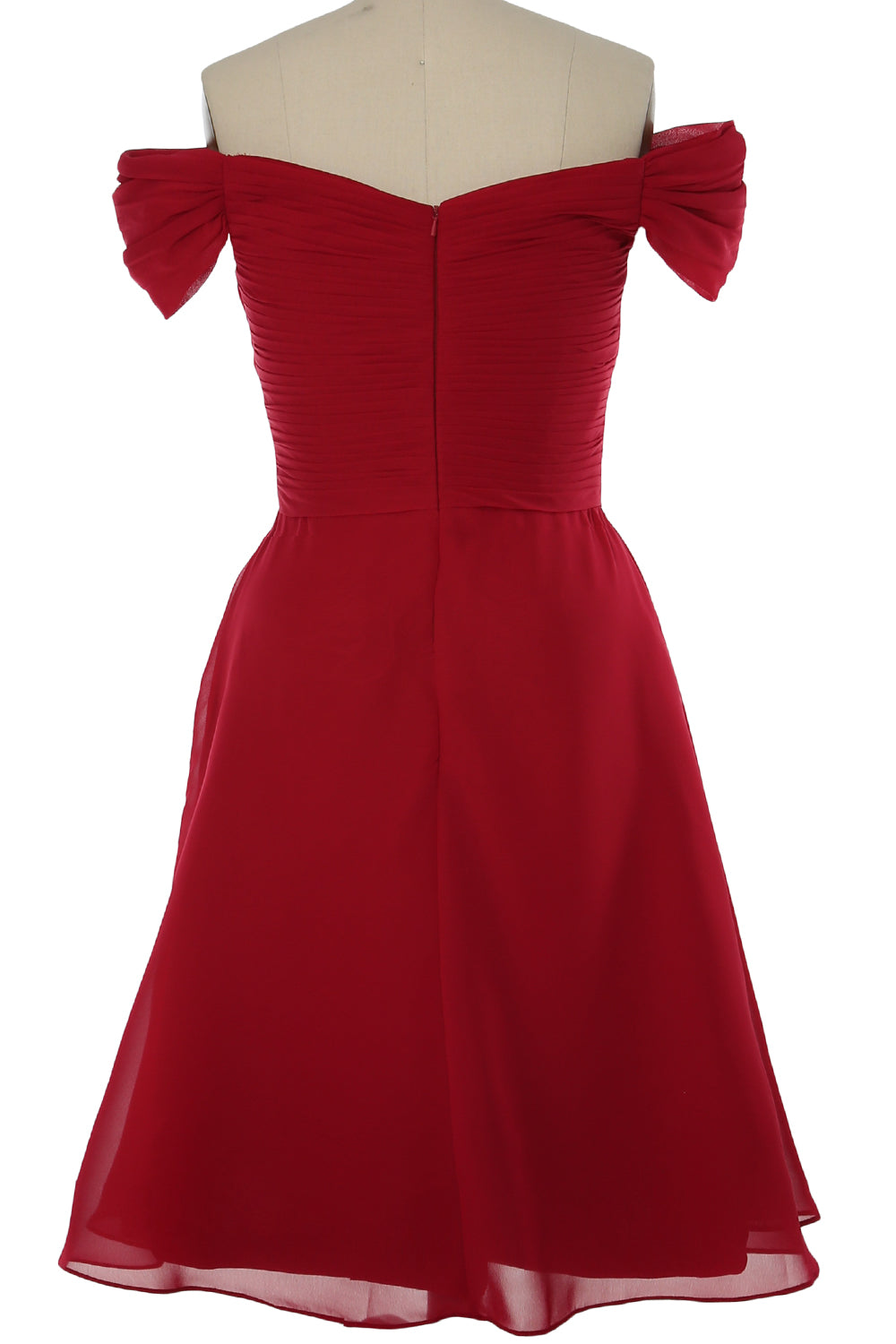 MACloth Damen Schulterfreies, kurzes Brautjungfernkleid für Hochzeit, Party, formelles Kleid