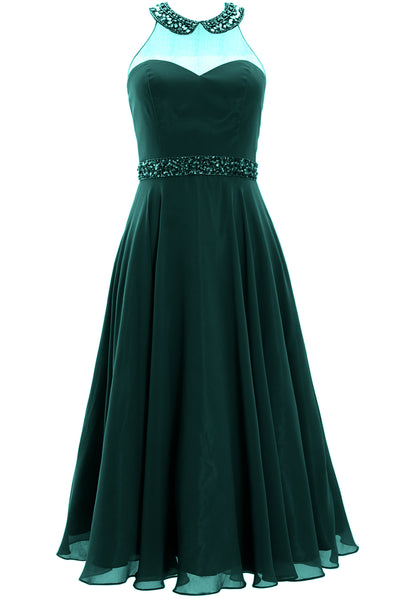 MACloth Women 2019 Beaded Short Prom Homecoming Cocktail Dress tea length midi